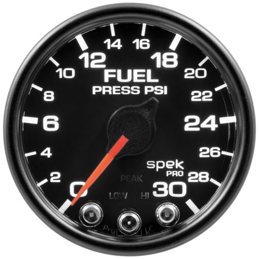 Picture of Autometer Spek - Pro Gauge Fuel Press 2 116in 30psi Stepper Motor WPeak Warn BlkBlk