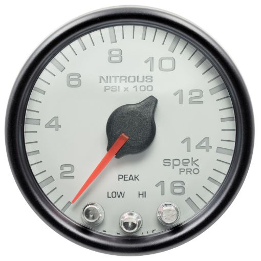 Picture of Autometer Spek - Pro Gauge Nitrous Press 2 116in 1600psi Stepper Motor WPeak Warn WhtBlk