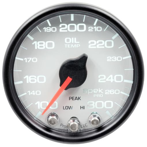 Picture of Autometer Spek - Pro Gauge Oil Temp 2 116in 300f Stepper Motor WPeak Warn WhtBlk