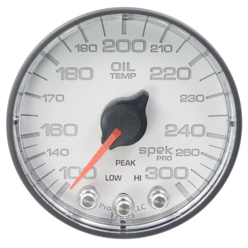Picture of Autometer Spek - Pro Gauge Oil Temp 2 116in 300f Stepper Motor WPeak Warn WhtBlk