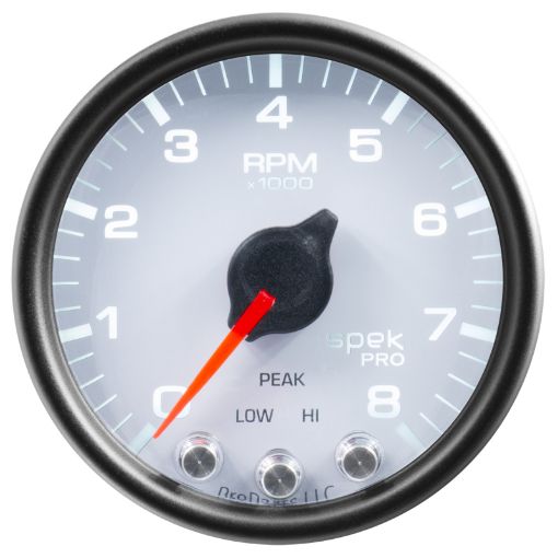 Picture of Autometer Spek - Pro Gauge Tach 2 116in 8K Rpm W Shift Light Peak Mem WhtBlk