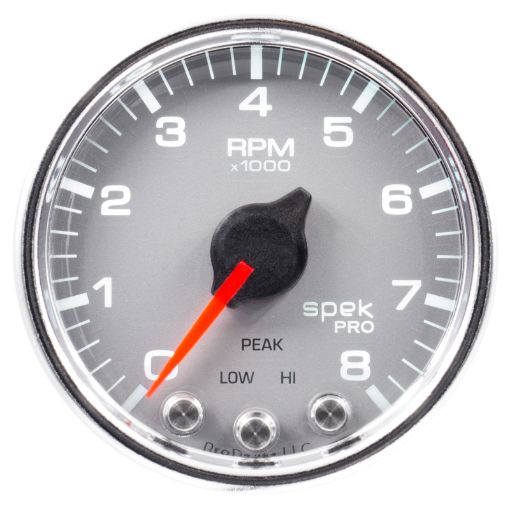 Picture of Autometer Spek - Pro Gauge Tach 2 116in 8K Rpm W Shift Light Peak Mem SlvrChrm