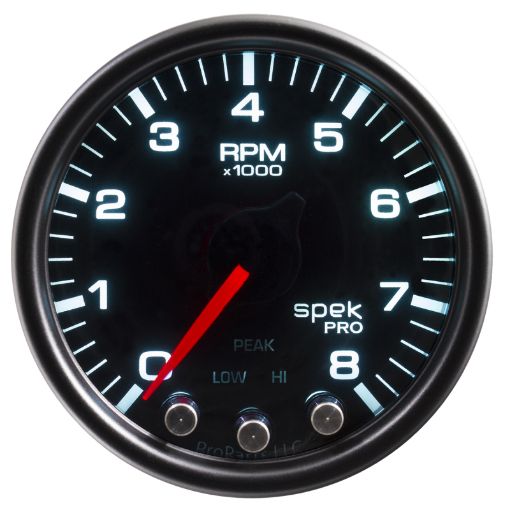 Picture of Autometer Spek - Pro Gauge Tach 2 116in 8K Rpm W Shift Light Peak Mem BlkSmokeBlk
