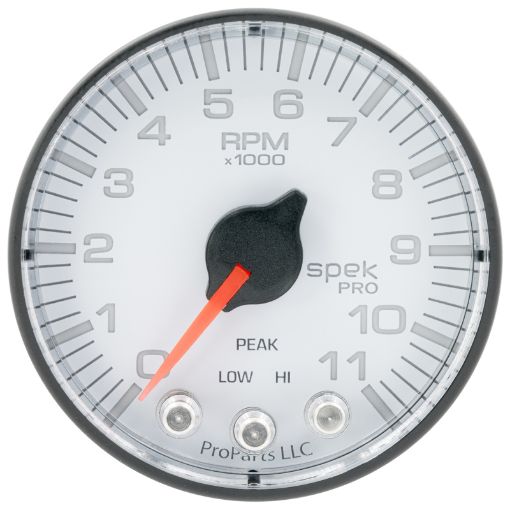 Picture of Autometer Spek - Pro Gauge Tach 2 116in 11K Rpm W Shift Light Peak Mem WhtBlk
