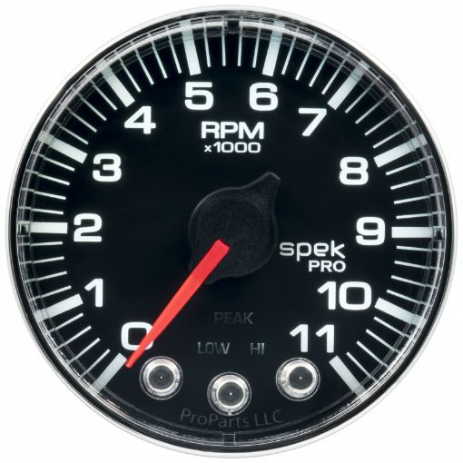 Picture of Autometer Spek - Pro Gauge Tach 2 116in 11K Rpm W Shift Light Peak Mem BlkChrm