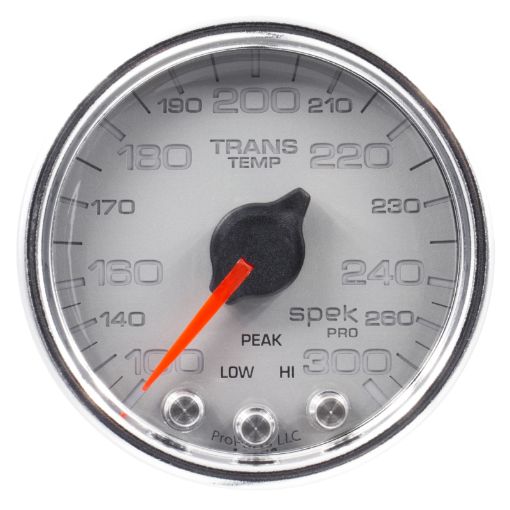 Picture of Autometer Spek - Pro Gauge Trans Temp 2 116in 300f Stepper Motor WPeak Warn SlvrChrm