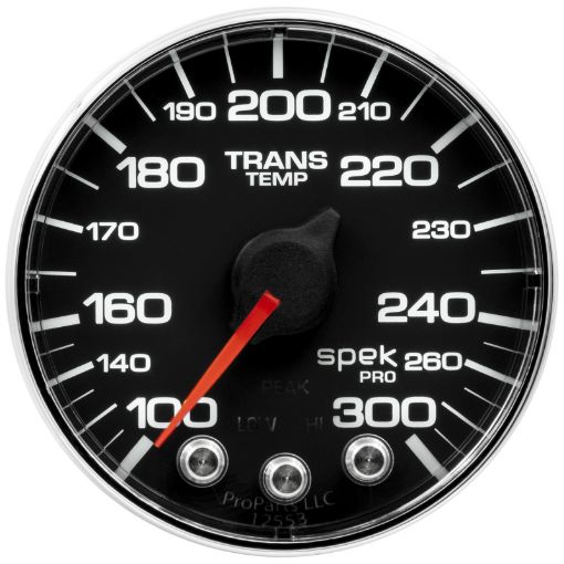 Picture of Autometer Spek - Pro Gauge Trans Temp 2 116in 300f Stepper Motor WPeak Warn BlkChrm