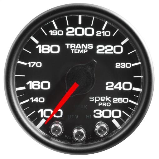 Picture of Autometer Spek - Pro Gauge Trans Temp 2 116in 300f Stepper Motor WPeak Warn BlkBlk