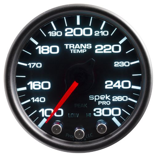 Picture of Autometer Spek - Pro Gauge Trans Temp 2 116in 300f Stepper Motor WPeak Warn BlkSmokeBlk