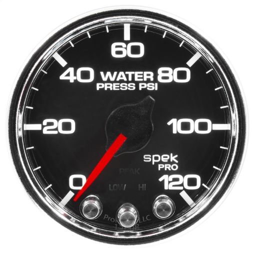 Picture of Autometer Spek - Pro Gauge Water Press 2 116in 120psi Stepper Motor WPeak Warn BlkChrm