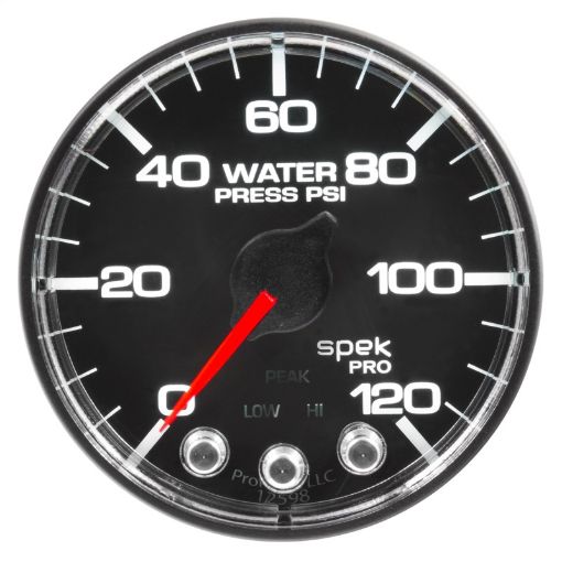Picture of Autometer Spek - Pro Gauge Water Press 2 116in 120psi Stepper Motor WPeak Warn BlkChrm