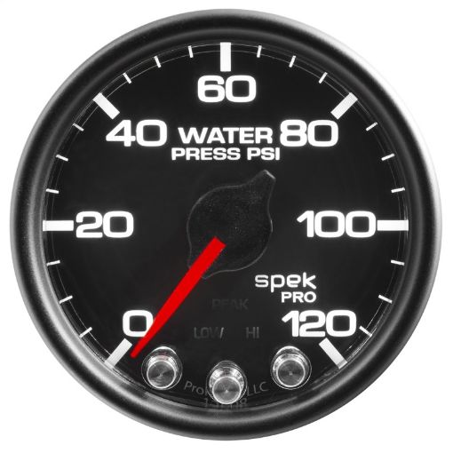 Picture of Autometer Spek - Pro Gauge Water Press 2 116in 120psi Stepper Motor WPeak Warn BlkBlk