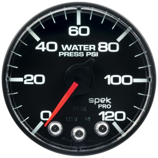 Picture of Autometer Spek - Pro Gauge Water Press 2 116in 120psi Stepper Motor WPeak Warn BlkBlk