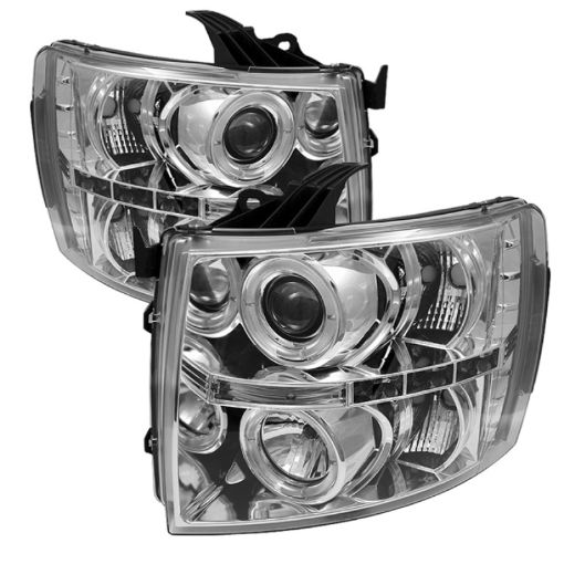 Picture of Spyder Chevy Silverado 1500 07 - 13 Projector Headlights LED Halo LED Chrm PRO - YD - CS07 - HL - C