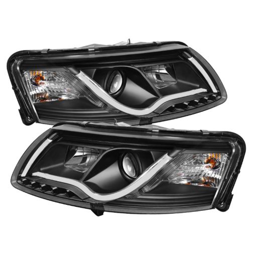 Picture of Spyder Audi A6 05 - 07 Projector Headlights Halogen Light Tube DRL Blk PRO - YD - ADA605 - LTDRL - BK