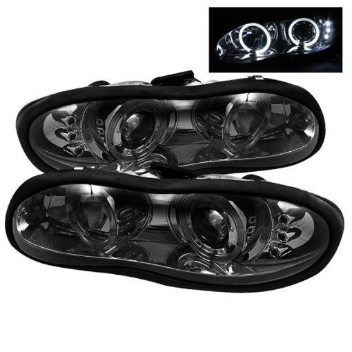 Picture of Spyder Chevy Camaro 98 - 02 Projector Headlights LED Halo LED Smke - Low H1 PRO - YD - CCAM98 - HL - SM