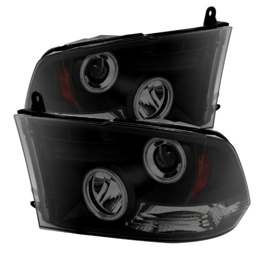 Picture of Spyder Dodge Ram 1500 09 - 14 Projector Halogen Model - CCFL Halo LED - Blk Smke PRO - YD - DR09 - CCFL - BSM