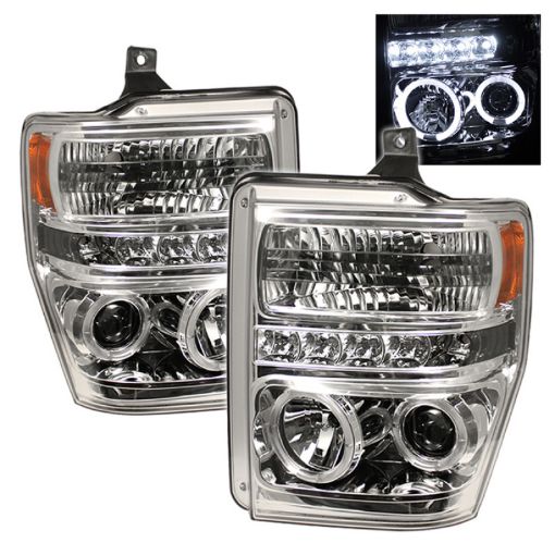 Picture of Spyder Ford F250350450 Super Duty 08 - 10 Projector Headlights LED Halo LED Chrm PRO - YD - FS08 - HL - C
