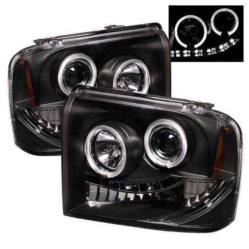Picture of Spyder Ford F250350450 Super Duty 05 - 07 Projector Headlights LED Halo - LED Blk PRO - YD - FS05 - HL - BK