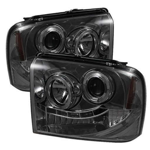 Picture of Spyder Ford F250350450 Super Duty 05 - 07 Projector Headlights LED Halo - LED Smke PRO - YD - FS05 - HL - SM