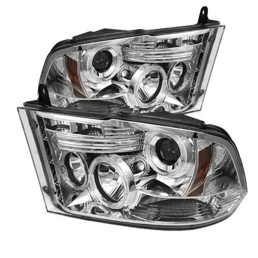 Picture of Spyder Dodge Ram 1500 09 - 14 10 - 14 Projector Headlights Halogen - LED Halo LED - Chrm PRO - YD - DR09 - HL - C