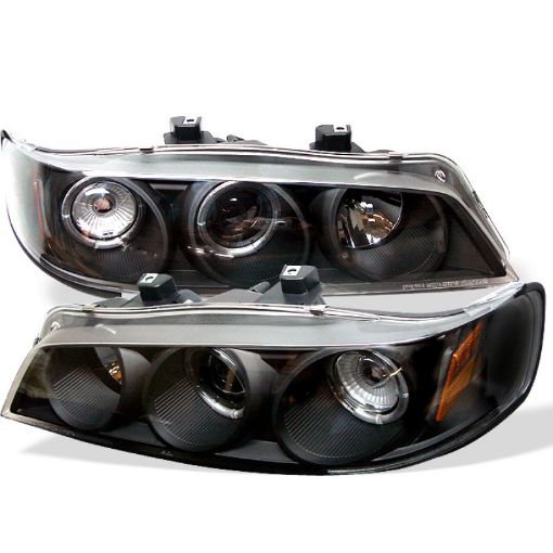 Picture of Spyder Honda Accord 94 - 97 1PC Projector Headlights LED Halo Amber Reflctr Blk PRO - YD - HA94 - AM - BK