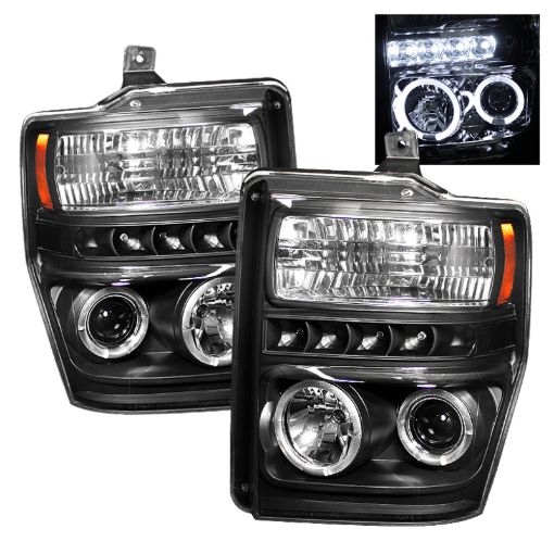 Picture of Spyder Ford F250350450 Super Duty 08 - 10 Projector Headlights LED Halo LED Blk PRO - YD - FS08 - HL - BK