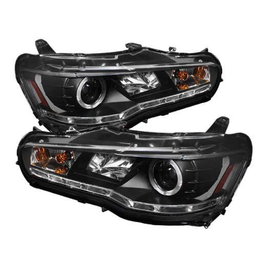 Picture of Spyder Mitsubishi LancerEVO - 10 08 - 14 Projector XenonHID - LED Halo DRL Blk PRO - YD - ML08 - HID - DRL - BK