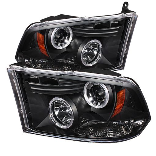 Picture of Spyder Dodge Ram 1500 09 - 14 10 - 14 Projector Headlights Halogen - LED Halo LED - Blk PRO - YD - DR09 - HL - BK