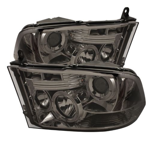 Picture of Spyder Dodge Ram 1500 09 - 14 10 - 14 Projector Headlights Halogen - LED Halo LED - Smke PRO - YD - DR09 - HL - SM