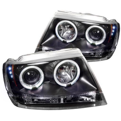 Picture of Spyder Jeep Grand Cherokee 99 - 04 Projector Headlights LED Halo LED Blk - PRO - YD - JGC99 - HL - BK