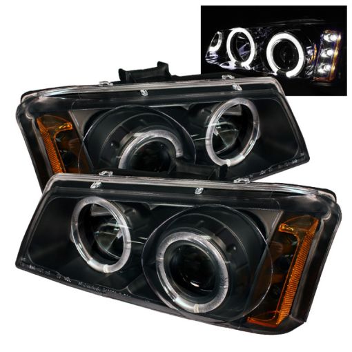 Picture of Spyder Chevy Silverado 1500 03 - 06 Projector LED Halo LED Amber Reflctr Blk PRO - YD - CS03 - AM - BK