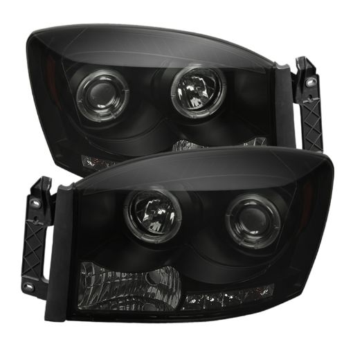 Picture of Spyder Dodge Ram 1500 06 - 08 06 - 09 Projector Headlights LED Halo LED Blk Smke PRO - YD - DR06 - HL - BSM