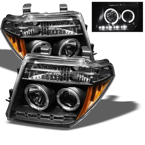 Picture of Spyder Nissan Frontier 05 - 08 Projector Headlights LED Halo LED Blk PRO - YD - NF05 - HL - BK