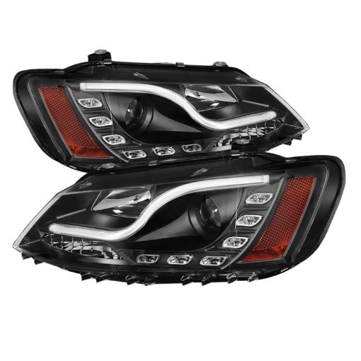 Picture of Spyder Volkswagen Jetta 11 - 14 Projector Headlights Halogen Light Tube DRL Blk PRO - YD - VJ11 - LTDRL - BK