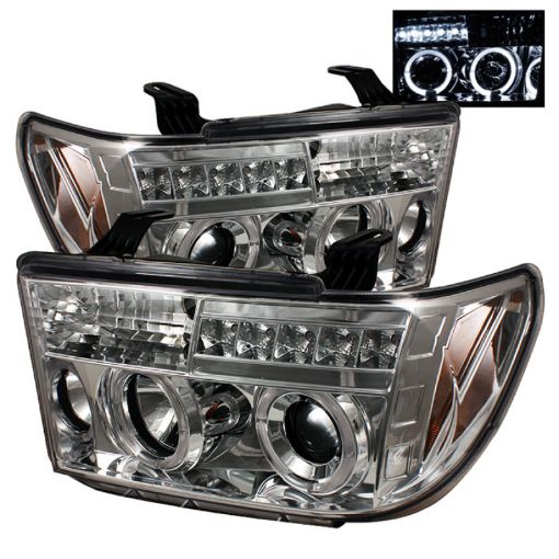 Picture of Spyder Toyota Tundra 07 - 13 Projector Headlights LED Halo LED Chrm PRO - YD - TTU07 - HL - C