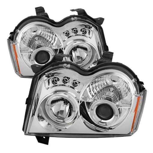 Picture of Spyder Jeep Grand Cherokee 05 - 07 Projector Headlights LED Halo LED Chrm Low 9006 PRO - YD - JGC05 - HL - C