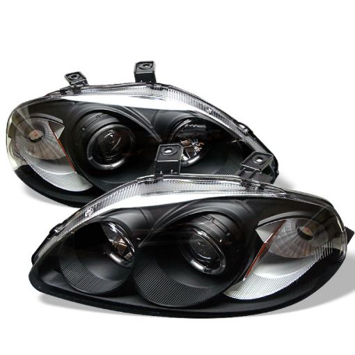 Picture of Spyder Honda Civic 96 - 98 Projector Headlights LED Halo Amber Reflctr Blk PRO - YD - HC96 - AM - BK