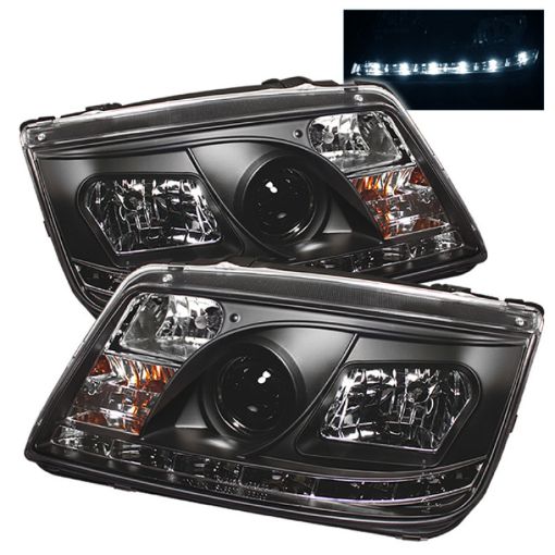 Picture of Spyder Volkswagen Jetta 99 - 05 Projector HeadlightsDRL Blk PRO - YD - VJ99 - DRL - BK