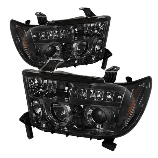 Picture of Spyder Toyota Tundra 07 - 13 Projector Headlights LED Halo LED Smke PRO - YD - TTU07 - HL - SM