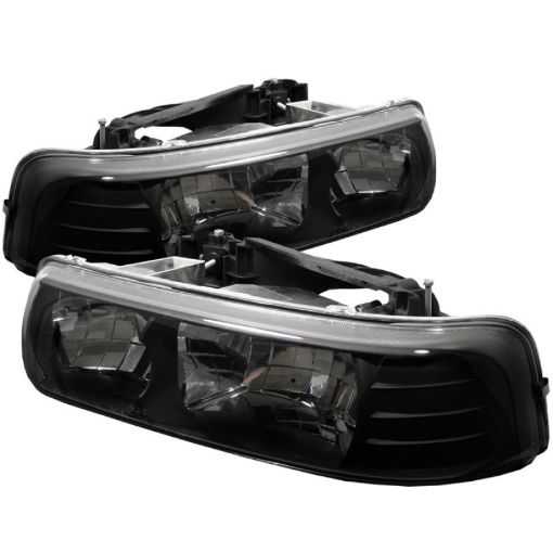Picture of Spyder Chevy Silverado 1500 99 - 02Chevy Silverado 3500 01 - 02 Crystal Headlights Blk HD - YD - CSIL99 - BK