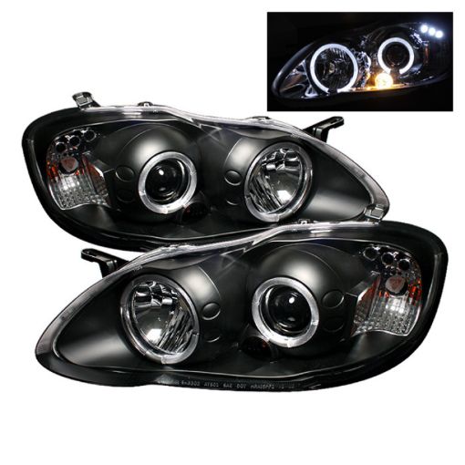 Picture of Spyder Toyota Corolla 03 - 08 Projector Headlights LED Halo - LED Blk - Low H1 PRO - YD - TC03 - HL - BK