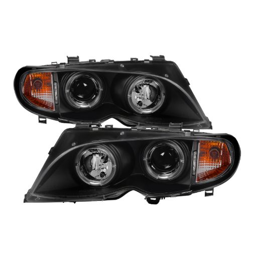 Picture of Spyder BMW E46 3 - Series 02 - 05 4DR Projector Headlights 1PC LED Halo Blk PRO - YD - BMWE4602 - 4D - AM - BK