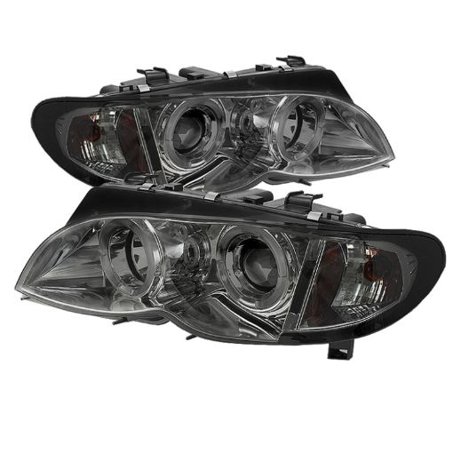 Picture of Spyder BMW E46 3 - Series 02 - 05 4DR Projector Headlights 1PC LED Halo Smke PRO - YD - BMWE4602 - 4D - AM - SM