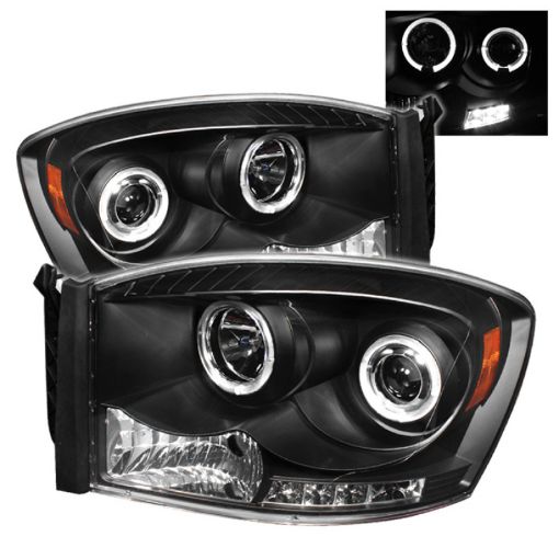 Picture of Spyder Dodge Ram 1500 06 - 08Ram 2500 06 - 09 Projector Headlights LED Halo LED Blk PRO - YD - DR06 - HL - BK