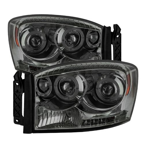 Picture of Spyder Dodge Ram 1500 06 - 08Ram 2500 06 - 09 Projector Headlights LED Halo LED Smke PRO - YD - DR06 - HL - SM