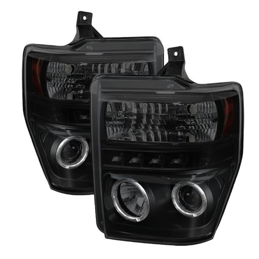 Picture of Spyder Ford F250350 08 - 10 Projector Headlights LED Halo LED Blk Smke PRO - YD - FS08 - HL - BSM