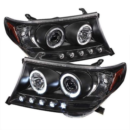 Picture of Spyder Toyota Land Cruiser 08 - 11 Projector Headlights LED Halo LED Blk PRO - YD - TLAND08 - HL - BK