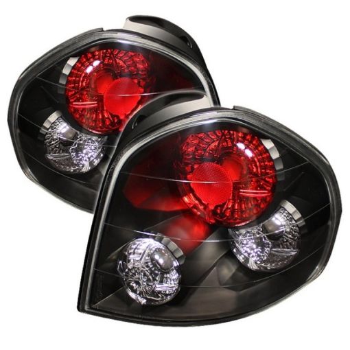 Picture of Spyder Hyundai Santa Fe 01 - 06 (01 - 04 Model use 3 Bulbs only)Euro Tail Lights Blk ALT - YD - HYSF01 - BK