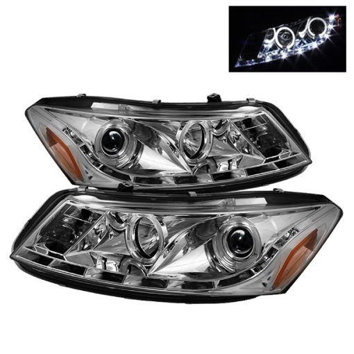 Picture of Spyder Honda Accord 08 - 12 4Dr Projector Headlights - LED Halo DRL Chrm PRO - YD - HA08 - 4D - HL - C